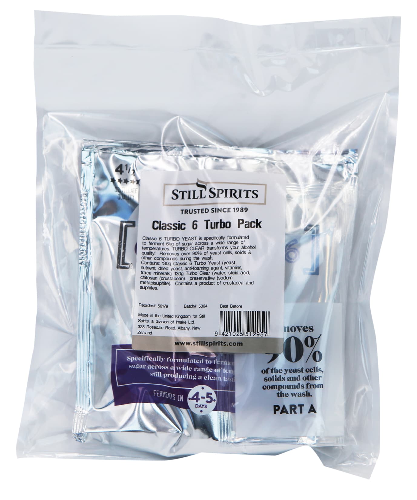 Still Spirits Classic 6 Turbo Yeast Pack