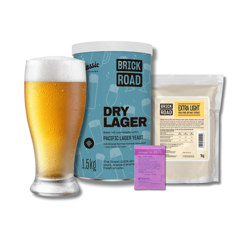 Brick Road Extra Dry Low Carb Lager Recipe Kit