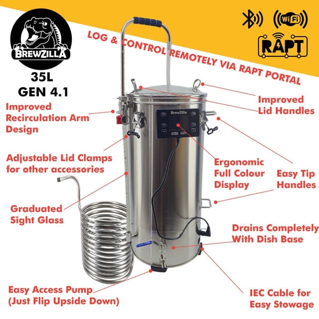 BrewZilla Gen 4.1 - Single Vessel Brewery - 35 Litre