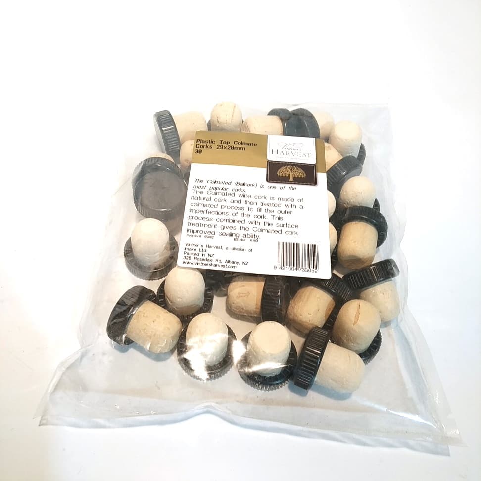 Vintner's Harvest Plastic Top Colmate Corks 29x20mm. Bag 30
